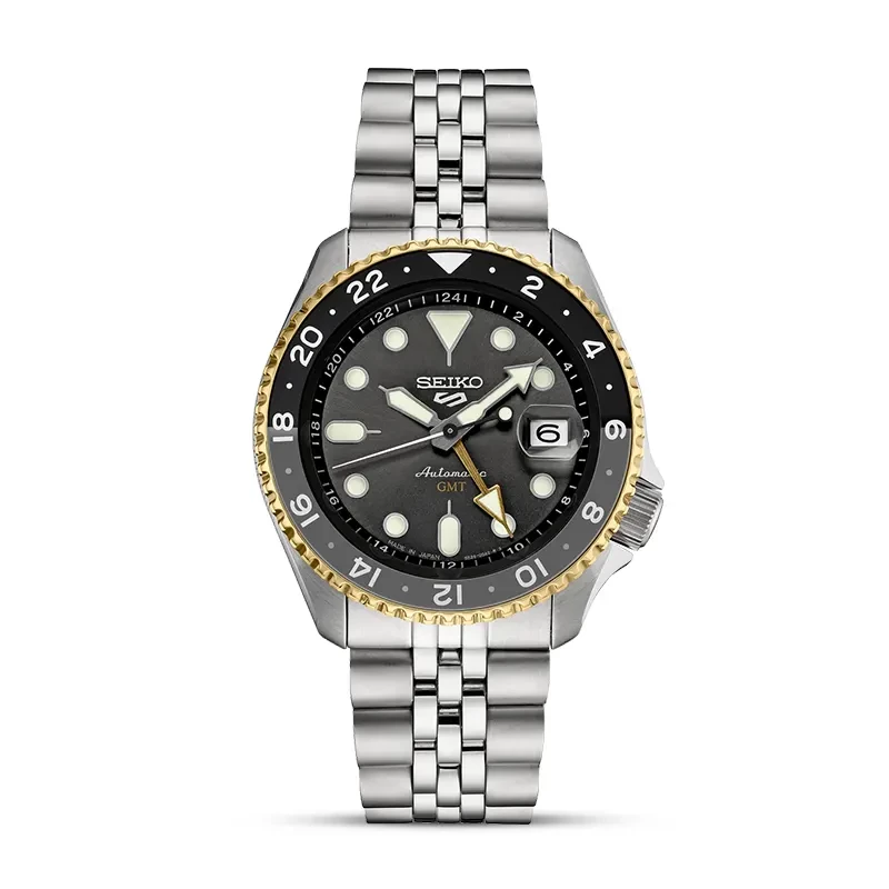 Seiko 5 Sports GMT Two-tone Gold Bezel Men’s Watch | SSK021J1